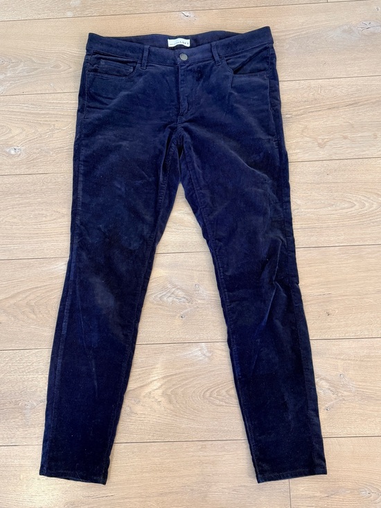LOFT Pants - LOFT Dark Navy Soft Corduroy Mid Rise Curvy Skinny 5-Pocket Pants Size 28/6